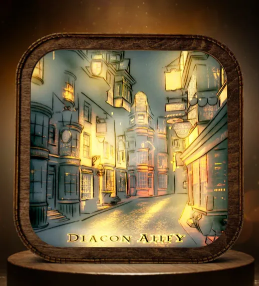 Wooden Acrylic Harry Potter Night Light Night in Diagon Alley